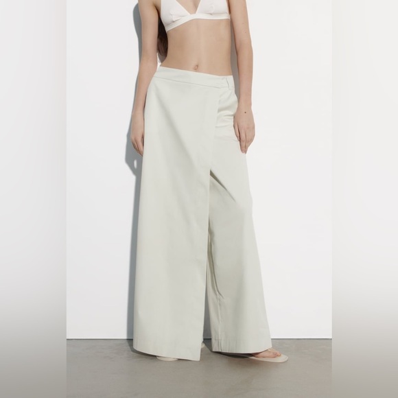 ZARA 100% Cotton Wrap Pants - Picture 3 of 13